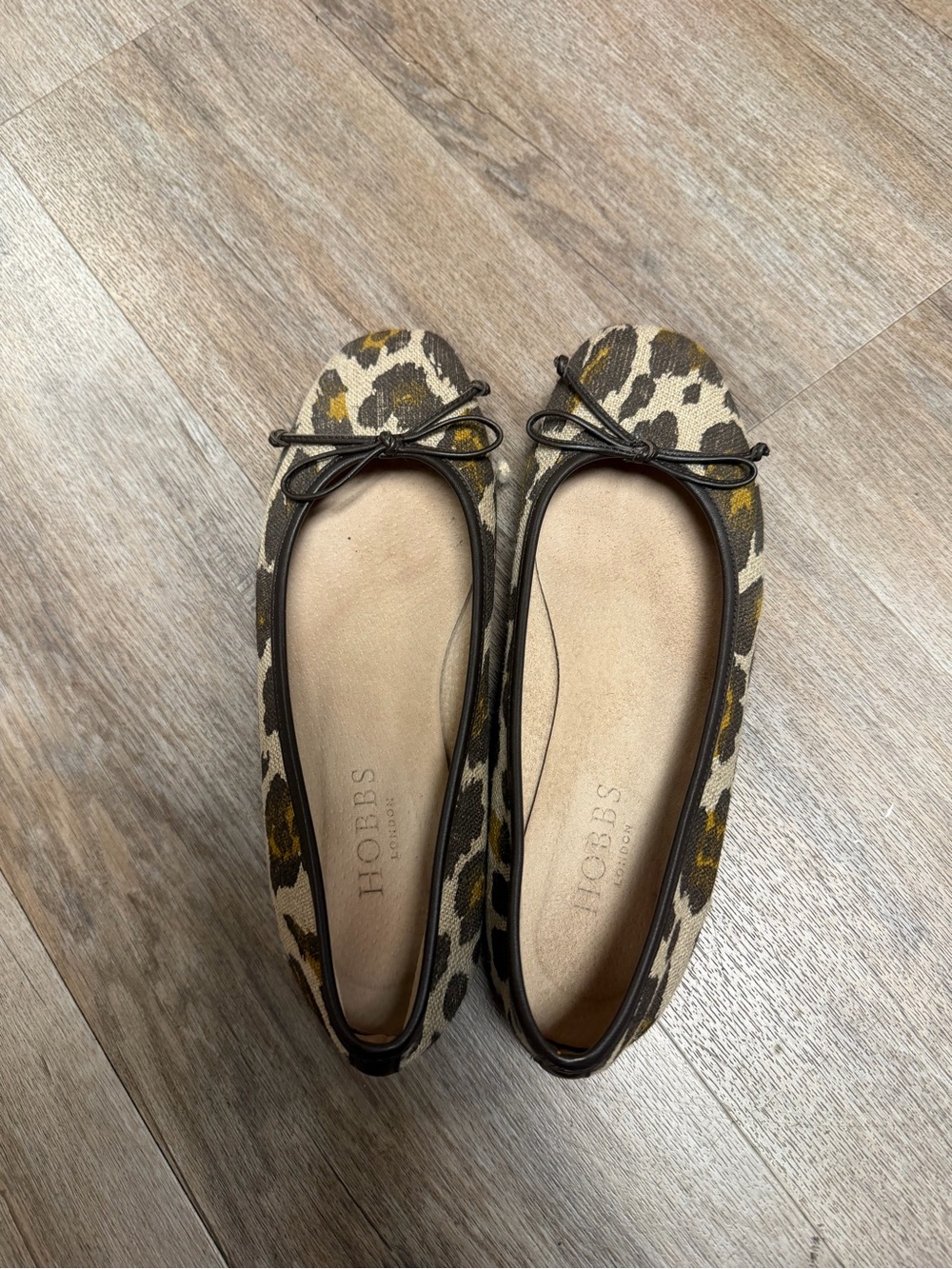 Hobbs Leopard Print Ballet Flats in Brown and Yellow